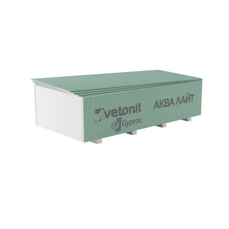 Гипсокартон влагостойкий Vetonit Аква Лайт, 2500х1200х9,5 мм