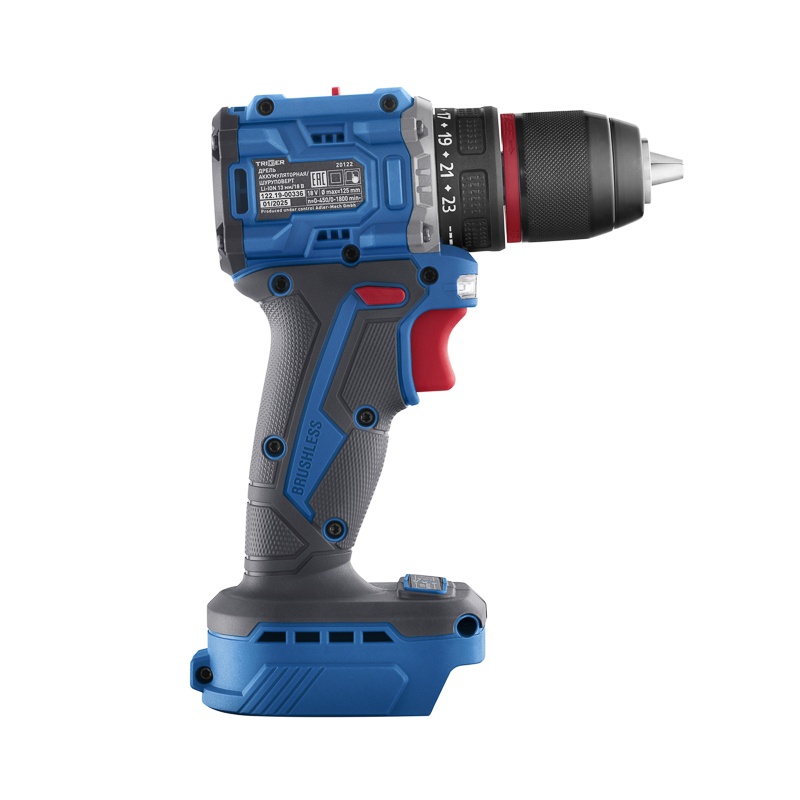 Дрель-шуруповерт Trigger 20122, бесщеточная, 18V, 13 мм, 55 Нм, без аккумулятора и зарядного устройства