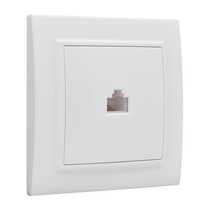 Розетка компьютерная RJ-45 с/у Минск ERK01-035-10, 1 гнездо, белая