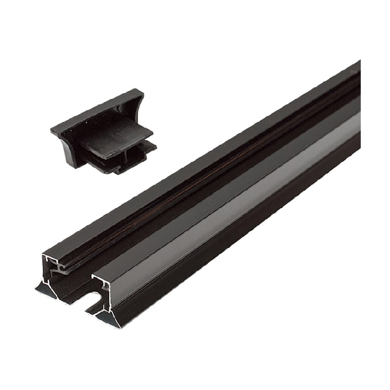 Шинопровод накладной 1ф д/трековых светильников, с заглушкой, токовводом и крепежом, L=2м, черный