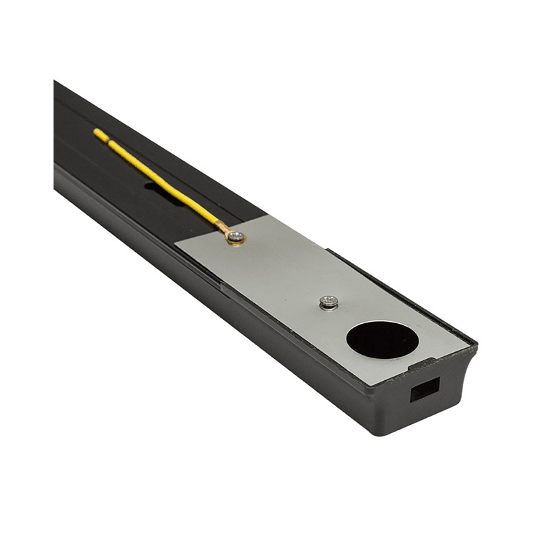 Шинопровод накладной 1ф д/трековых светильников, с заглушкой, токовводом и крепежом, L=2м, черный