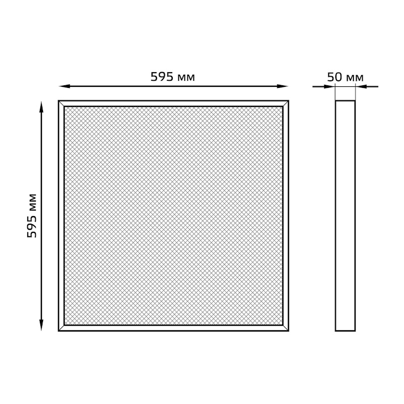 Светильник LED Gauss MiR 595х595х50 мм, 30 Вт, призма, 6500 К, с драйвером, IP40
