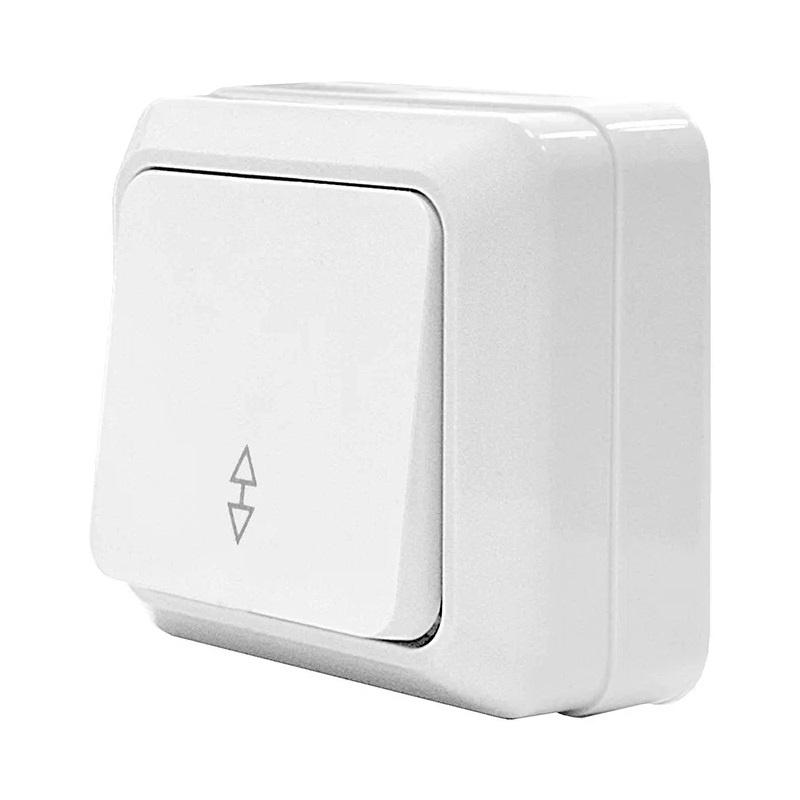 Переключатель о/у Олимп О0025, 1 клавиша, б/инд, IP20, белый