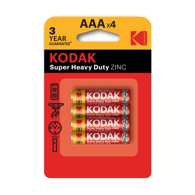 Батарейка солевая Kodak, тип R03/АAA, 1,5В (4 шт)