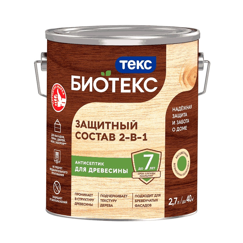 Антисептик Текс Bioteks состав 2в1 бесцветный (2,7 л)