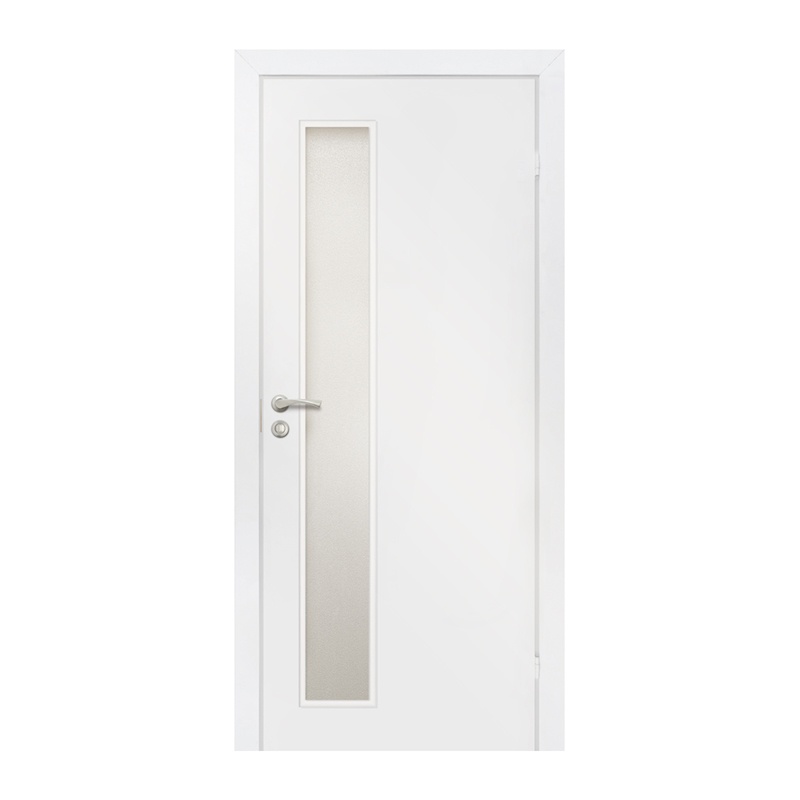 Полотно дверное Olovi, со стеклом, белое, с/п, с/ф (L3 М8 745х2050 мм)