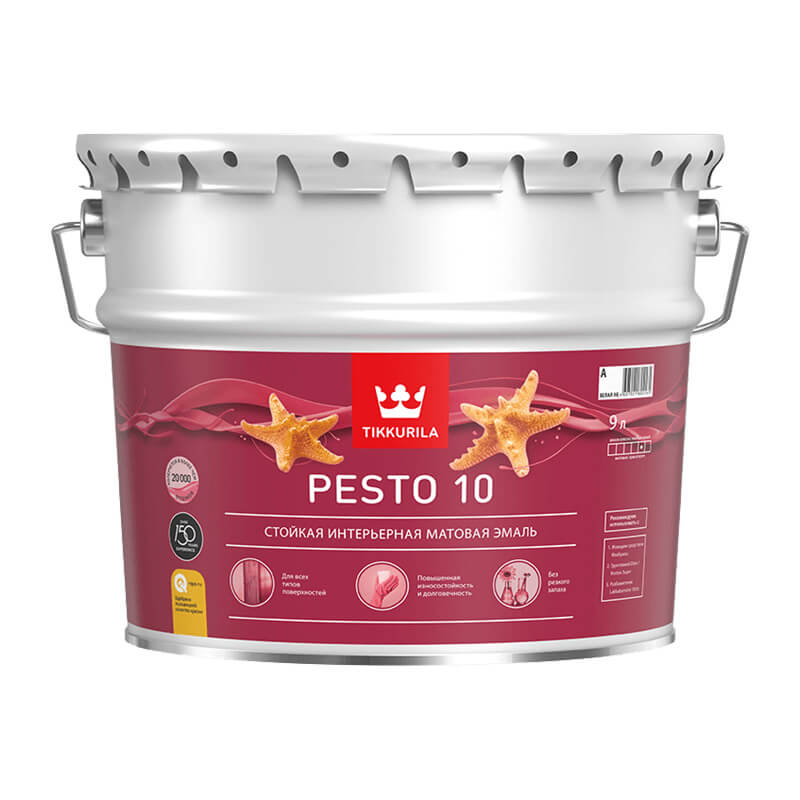 Краска алкидная Tikkurila Euro Pesto 10 A матовая (9 л)