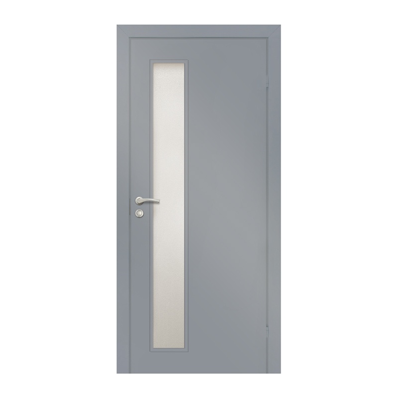 Полотно дверное Olovi, со стеклом, серое RAL7040, с/п, с/ф (L3 М8 745х2050 мм)