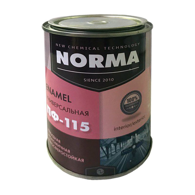 Эмаль Novocolor ПФ-115 НОРМА красная (0,9 кг) литография
