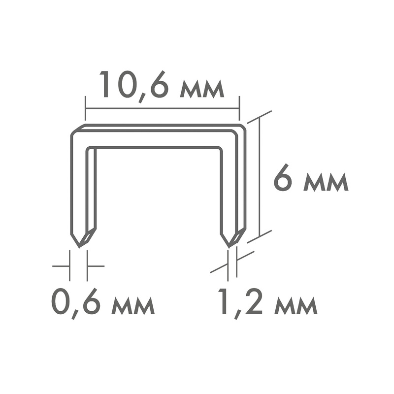 Скобы для степлера Biber 85836 закаленные тип 140, 6 мм (1000 шт.)