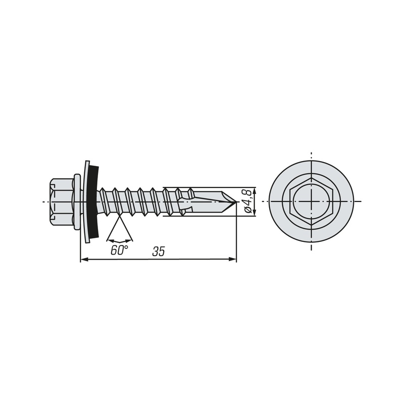 Саморез кровельный SWFS Premium RAL-3003 ZP 4,8х35 (250 шт)
