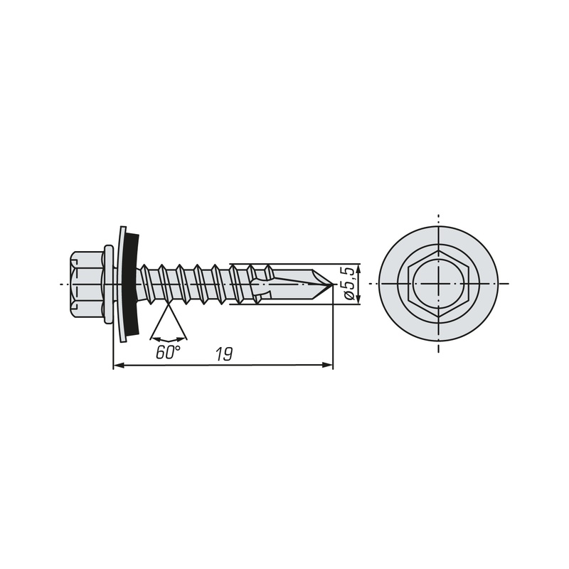 Саморез кровельный SWFS Premium RAL-5005 ZP 5,5х19 (200 шт)