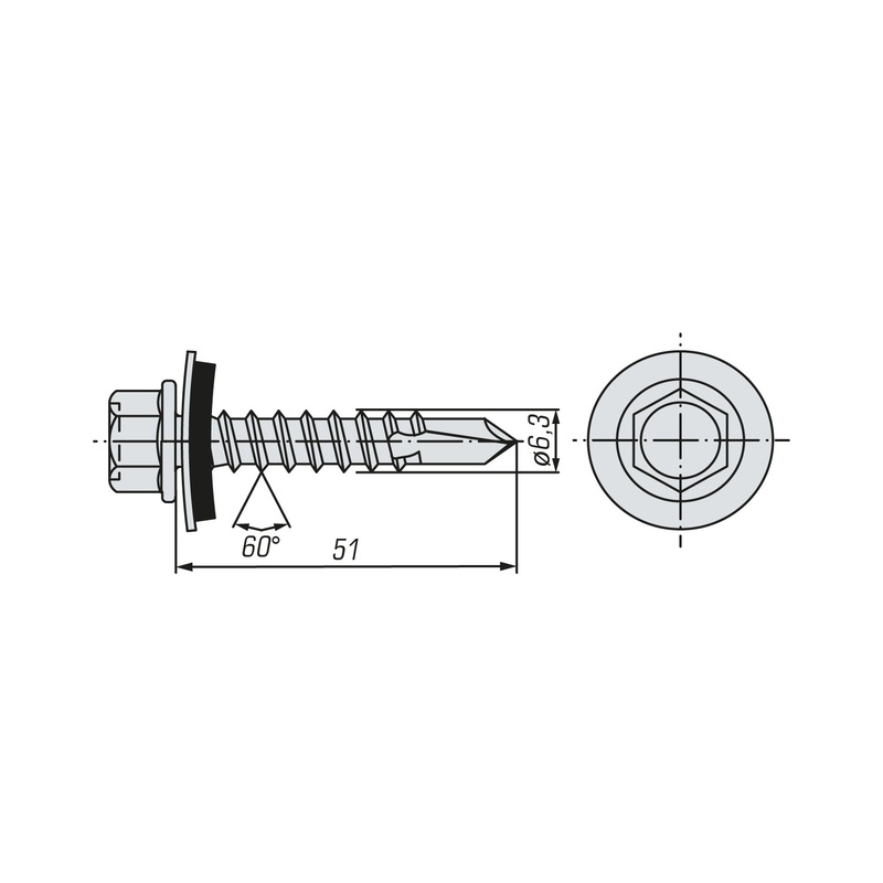 Саморез кровельный SWFS Premium ZP 6,3х51 (200 шт)