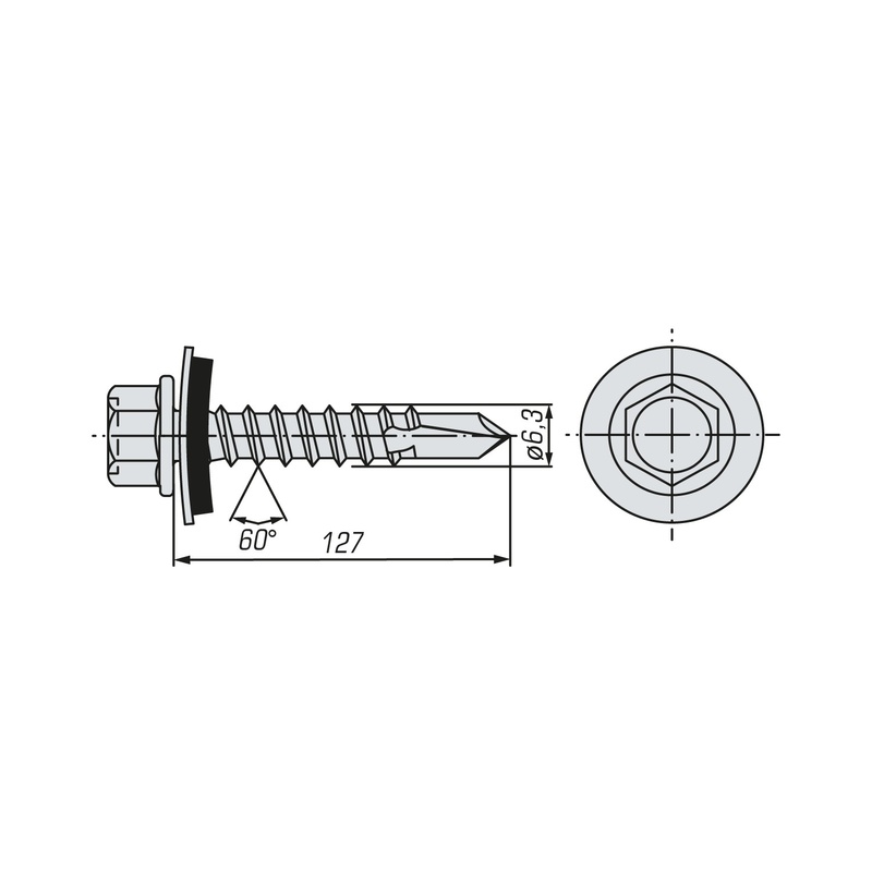Саморез кровельный SWFS Premium ZP 6,3х127 (500 шт)