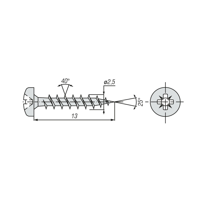 Саморез ШУЦ SWFS PN 2,5х13 (1000 шт)