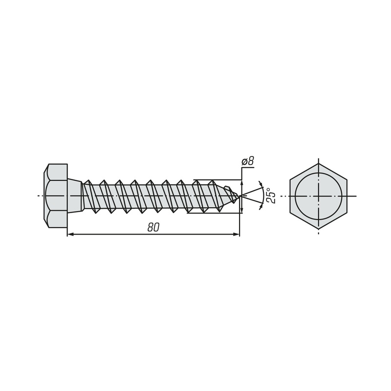 Шуруп сантеxнический SWFS 8х80 (50 шт)