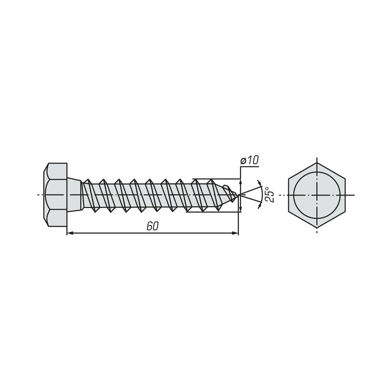 Шуруп сантеxнический SWFS 10х60 (50 шт)