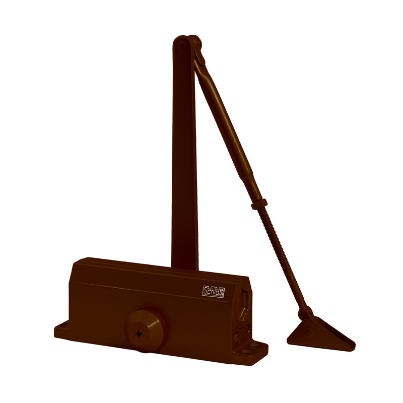 Доводчик SCHLOSS 61104 40-65 кг (макс 75 кг) с автофикс. коричн. (10)