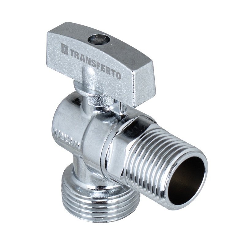 Кран шаровый угловой Klip 5004, с отражателем, 1/2"х3/4" Н/Н, бабочка