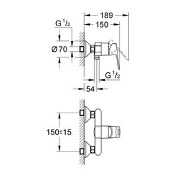 Смеситель для душа Grohe BauLoop 23340000 одноручный