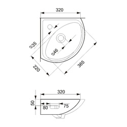 Раковина Cersanit Sigma, 360х360х150 мм